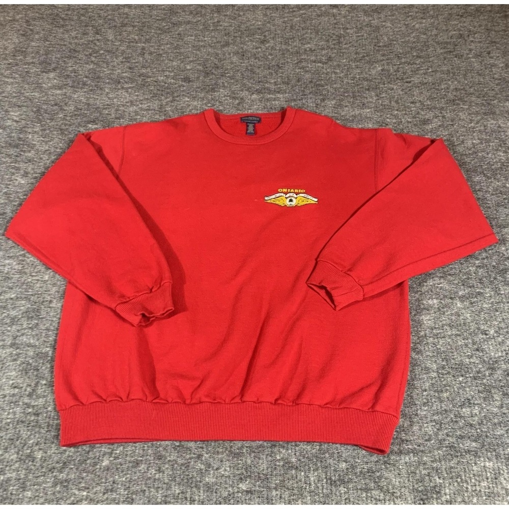 VTG Non Fiction Sweatshirt Mens 2XL Red Pullover Heavyweight Ontario Forestry